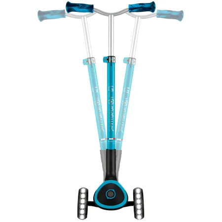 Monopattino per Bambini a 3 Ruote Celeste Regolabile con Luci LED