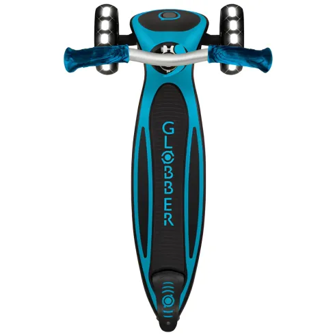 Monopattino per Bambini a 3 Ruote Celeste Regolabile con Luci LED