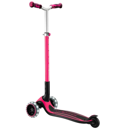 Monopattino per Bambini a 3 Ruote Fucsia Regolabile con Luci LED