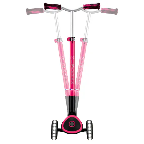 Monopattino per Bambini a 3 Ruote Fucsia Regolabile con Luci LED