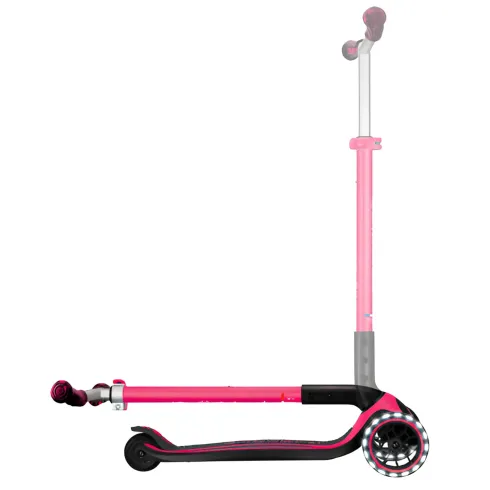 Monopattino per Bambini a 3 Ruote Fucsia Regolabile con Luci LED