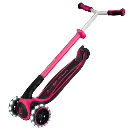 Monopattino per Bambini a 3 Ruote Fucsia Regolabile con Luci LED