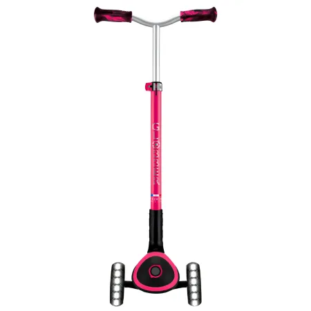 Monopattino per Bambini a 3 Ruote Fucsia Regolabile con Luci LED