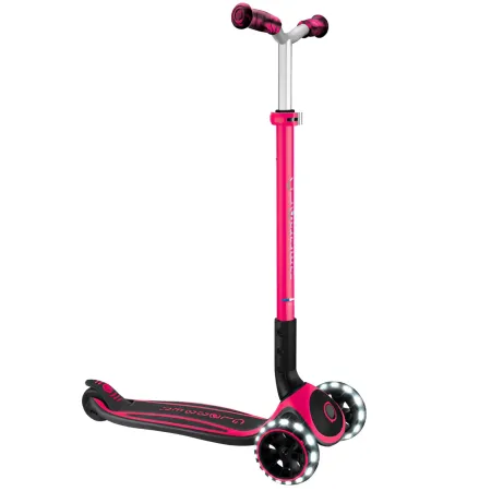 Monopattino per Bambini a 3 Ruote Fucsia Regolabile con Luci LED