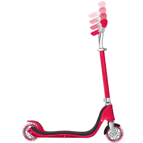 Monopattino per Bimbi 2 Ruote Rosso Manubrio Regolabile Ruote LED