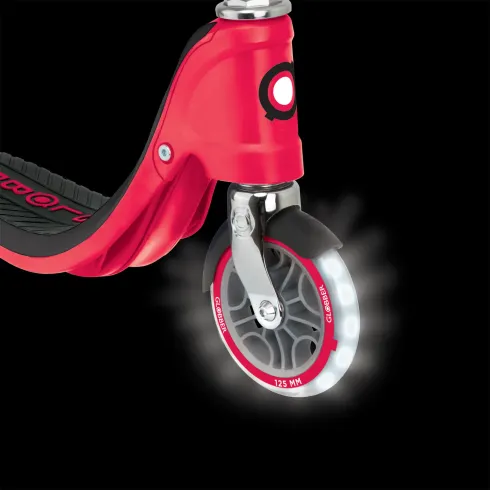 Monopattino per Bimbi 2 Ruote Rosso Manubrio Regolabile Ruote LED