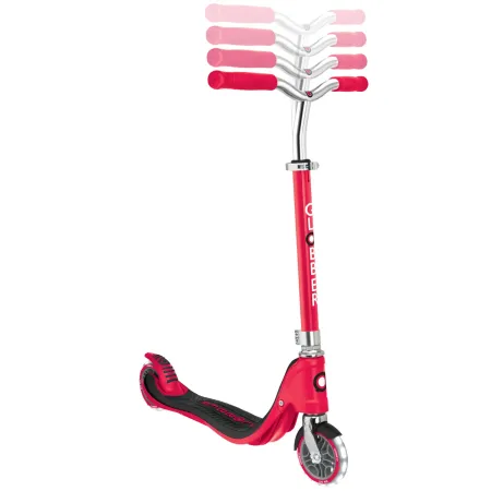 Monopattino per Bimbi 2 Ruote Rosso Manubrio Regolabile Ruote LED