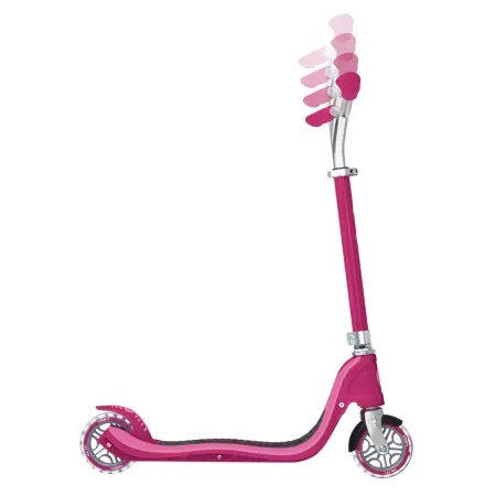 Monopattino Bimbi 2 Ruote Rosa Rubino Manubrio Regolabile Ruote LED