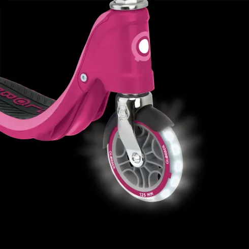 Monopattino Bimbi 2 Ruote Rosa Rubino Manubrio Regolabile Ruote LED