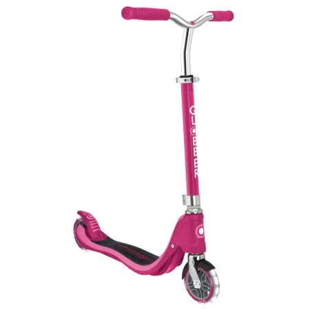 Monopattino Bimbi 2 Ruote Rosa Rubino Manubrio Regolabile Ruote LED