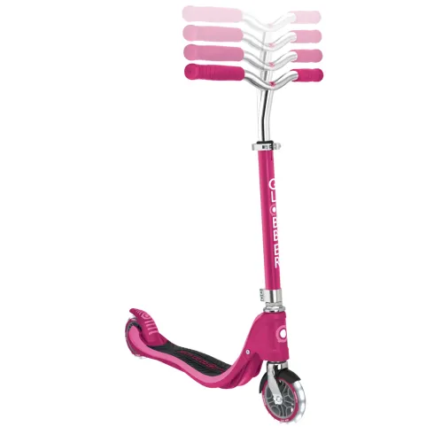 Monopattino Bimbi 2 Ruote Rosa Rubino Manubrio Regolabile Ruote LED