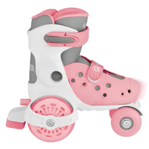 Pattini per Bambini 4 Ruote Regolabili Rosa Pastello Taglia 26-29 2