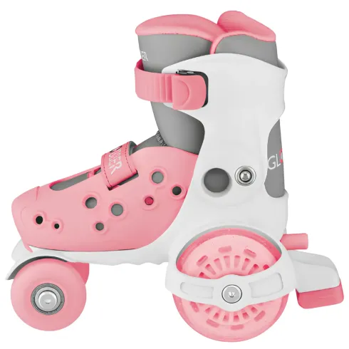 Pattini per Bambini 4 Ruote Regolabili Rosa Pastello Taglia 26-29