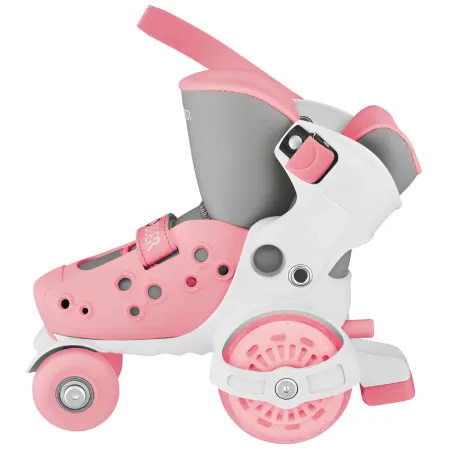 Pattini per Bambini 4 Ruote Regolabili Rosa Pastello Taglia 26-29