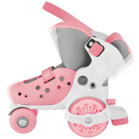 Pattini per Bambini 4 Ruote Regolabili Rosa Pastello Taglia 26-29