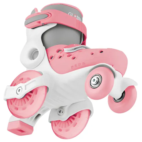 Pattini per Bambini 4 Ruote Regolabili Rosa Pastello Taglia 26-29