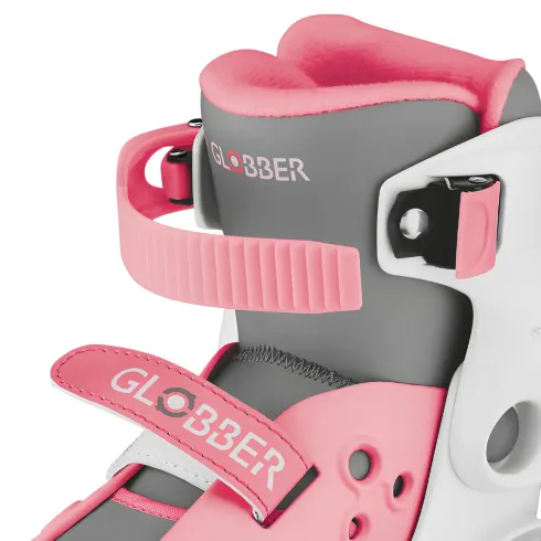 Pattini per Bambini 4 Ruote Regolabili Rosa Pastello Taglia 26-29