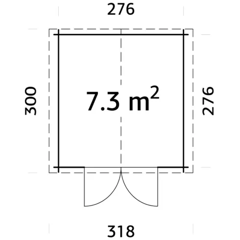Casetta in Legno Impregnato 296x296 cm Blockhouse 28 mm Doppia Porta