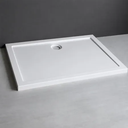 Piatto Doccia Acrilico 70 80 90 100 120 140 5cm Rettangolare Bianco con Piletta