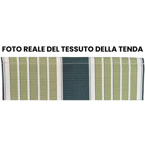 Tenda da Sole a Caduta con Bracci 250x250 Riga Verde Cassonata