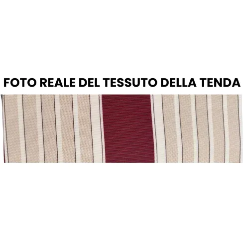 Tenda da Sole a Caduta 100x250 Rigato Bordeaux Crema Senza Cassone