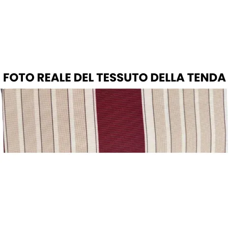 Tenda da Sole a Caduta 100x250 Rigato Bordeaux Crema Senza Cassone