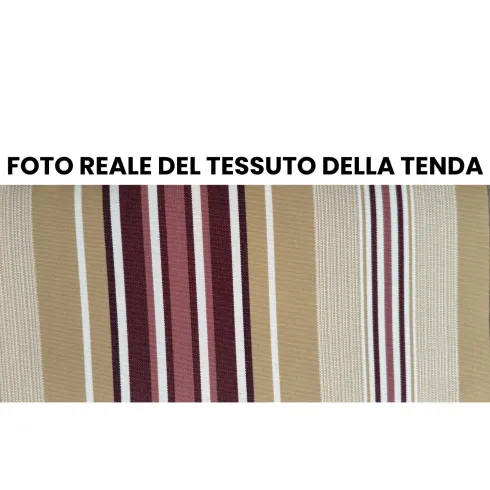 Tenda da Sole 300x200 con Bracci a Catena Righe Rosse Inclinazione Regolabile | BricoShop24