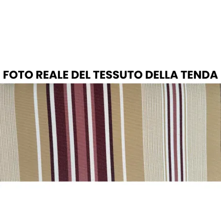 Tenda da Sole 300x200 con Bracci a Catena Righe Rosse Inclinazione Regolabile | BricoShop24