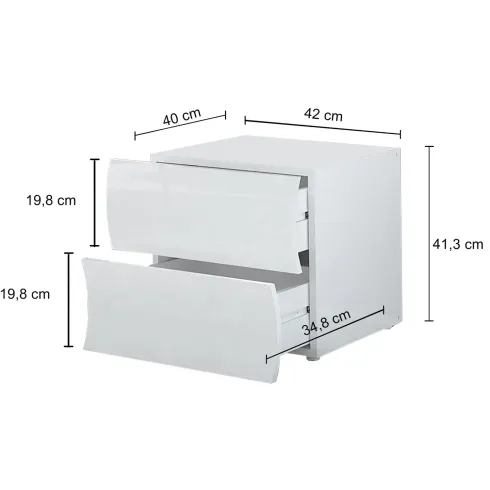 Comodino 2 Cassetti Antracite Opaco Report in Legno Camera da Letto