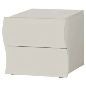 Comodino con 2 Cassetti Beige Cachemire in Legno Camera da Letto