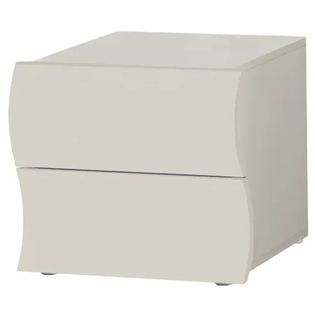Comodino con 2 Cassetti Beige Cachemire in Legno Camera da Letto