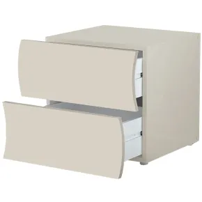 Comodino con 2 Cassetti Beige Cachemire in Legno Camera da Letto 2
