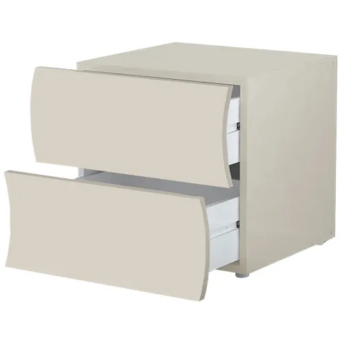 Comodino con 2 Cassetti Beige Cachemire in Legno Camera da Letto