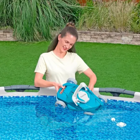 Robot Aspiratore Piscina Senza Filo Batteria Pulitore Fondo Piscina Automatico | Bricoshop24