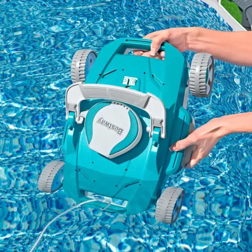Robot Aspiratore Piscina Senza Filo Batteria Pulitore Fondo Piscina Automatico | Bricoshop24