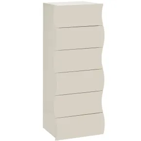 Cassettiera 6 Cassetti in Legno Beige Cachemire per Camera Ingresso