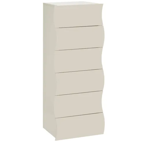 Cassettiera 6 Cassetti in Legno Beige Cachemire per Camera Ingresso