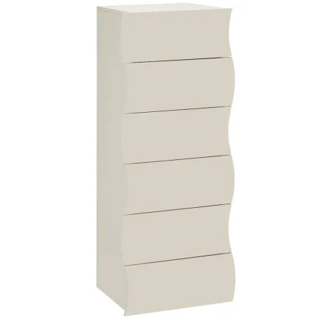 Cassettiera 6 Cassetti in Legno Beige Cachemire per Camera Ingresso