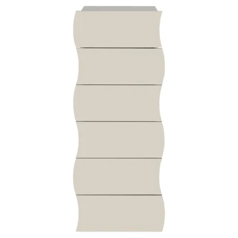 Cassettiera 6 Cassetti in Legno Beige Cachemire per Camera Ingresso