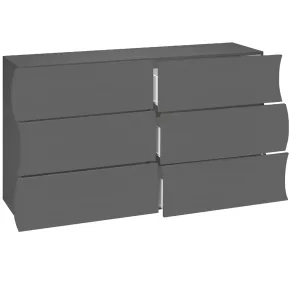Cassettiera Madia 6 Cassetti 150 cm Legno Antracite Opaco Report 2