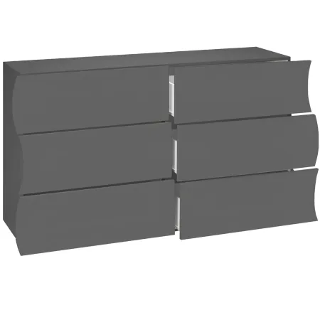 Cassettiera Madia 6 Cassetti 150 cm Legno Antracite Opaco Report