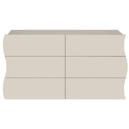 Cassettiera Madia 6 Cassetti 150 cm Legno Beige Cachemire Salone