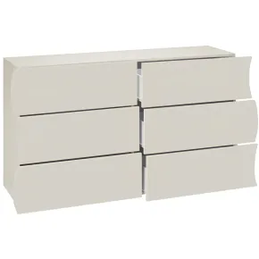 Cassettiera Madia 6 Cassetti 150 cm Legno Beige Cachemire Salone 2
