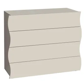 Cassettiera 4 Cassetti Madia in Legno Beige Cachemire Camera Ingresso