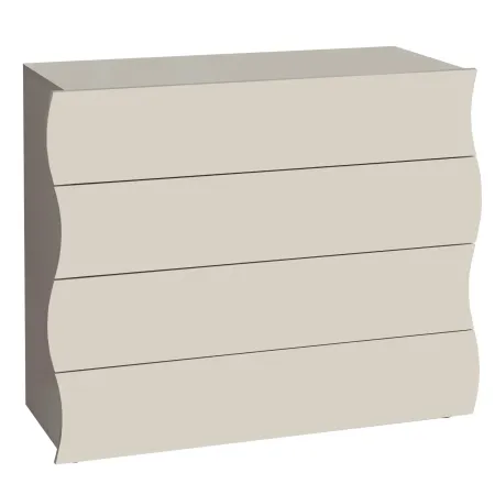Cassettiera 4 Cassetti Madia in Legno Beige Cachemire Camera Ingresso