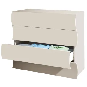 Cassettiera 4 Cassetti Madia in Legno Beige Cachemire Camera Ingresso 2