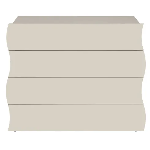 Cassettiera 4 Cassetti Madia in Legno Beige Cachemire Camera Ingresso