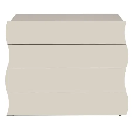 Cassettiera 4 Cassetti Madia in Legno Beige Cachemire Camera Ingresso