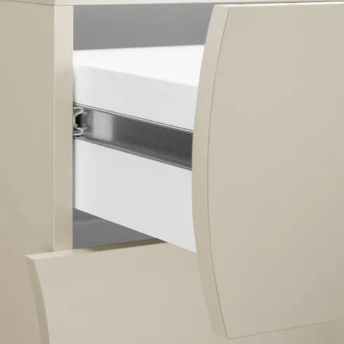 Cassettiera 4 Cassetti Madia in Legno Beige Cachemire Camera Ingresso