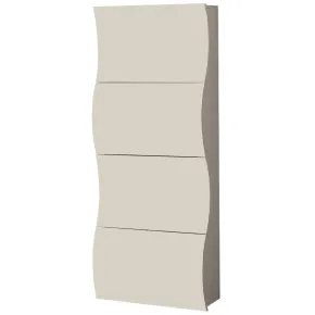 Scarpiera da Ingresso in Legno 4 Ante a Ribalta Beige Cachemire